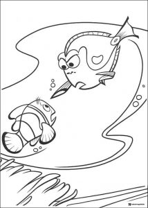 Dory and Nemo Coloring Page underwater
