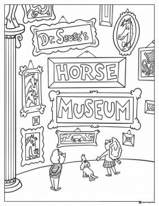 Dr. Seuss Horse Museum Coloring Sheet