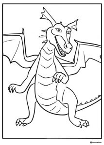 Dragon with wings coloring page