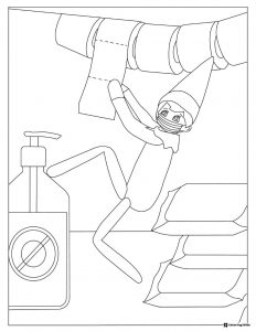 Elf on the Shelf Coloring Page with Toilet Paper