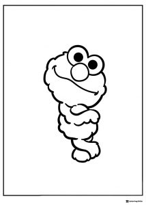 Elmo Coloring Page peeking over shoulder