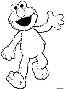 Elmo Coloring Page standing and waving