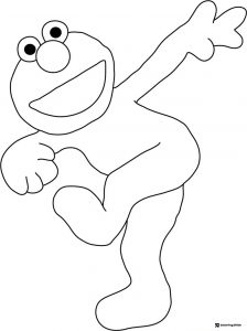 Elmo dancing pose coloring page