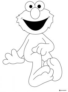 Elmo in a walking pose coloring page