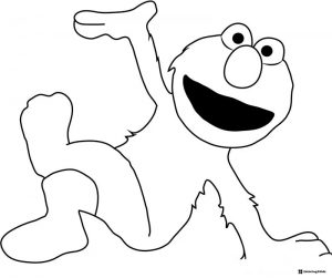 Elmo in playful pose coloring sheet