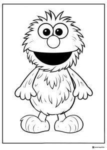 Elmo standing and smiling coloring page