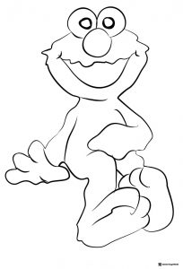 Elmo with one leg raised coloring page