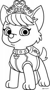 Everest Coloring Page Wearing Princess Tiara