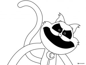 Evil Catnap smiling with dark eyes Coloring Page