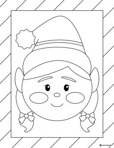 Female Elf Face Coloring Page
