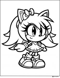 Female Sonic Character Posing Coloring Sheet