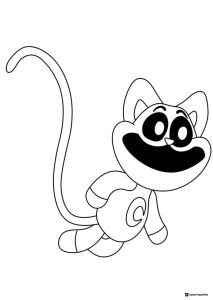 Flying CatNap coloring page with long tail
