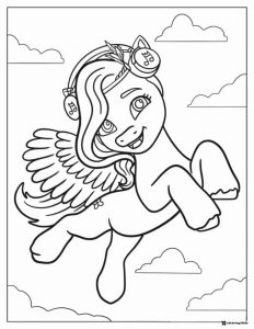 Flying My Little Pony with headphones coloring page