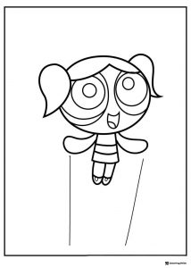 Flying Powerpuff Girl Coloring Page