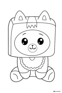 Foxy Lankybox Coloring Page full body sitting