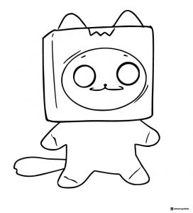 Foxy Lankybox Coloring Page with big eyes and a tail