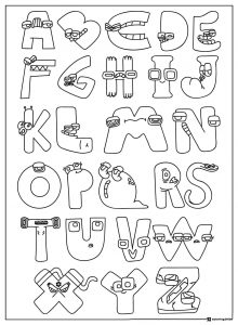 Full Alphabet Lore Letters Coloring Page
