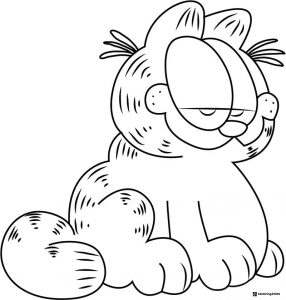 Garfield Coloring Sheet full body sitting