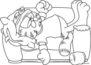 Garfield Sleeping on Armchair Coloring Sheet