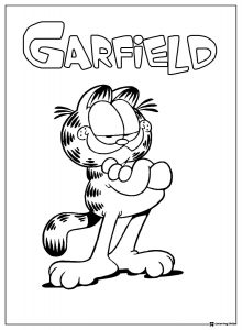 Garfield Standing with Arms Crossed Coloring Page