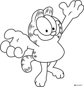 Garfield Standing with Arms Open Coloring Sheet