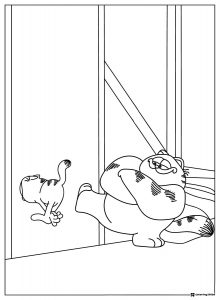 Garfield and Mouse Coloring Page