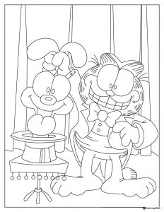Garfield and Odie Magicians Coloring Page