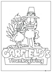 Garfields Thanksgiving Coloring Page