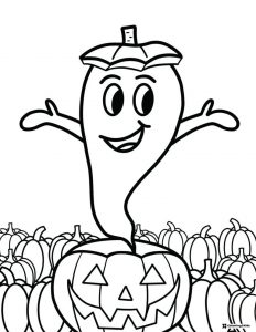 Ghost Coming out of Pumpkin Coloring Page