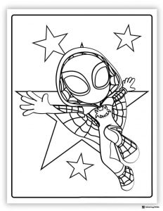 Ghost Spider with Stars Coloring Page