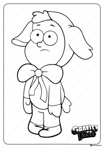 Gideon Gleeful Coloring Page with a bow tie