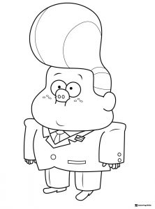 Gideon Gleeful in a suit coloring page