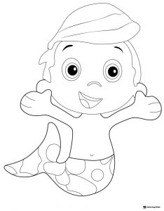 Gil Bubble Guppy happy coloring page