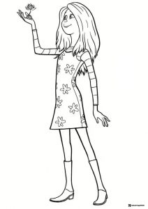 Girl Holding Small Plant Coloring Page