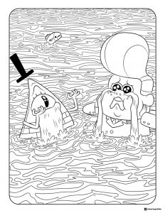 Gravity Falls Gnomes in water coloring sheet