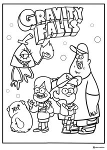 Gravity Falls characters coloring sheet