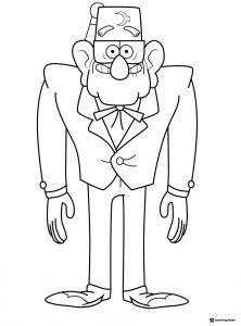 Grunkle Stan standing tall coloring page