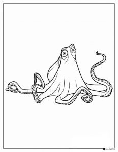 Hank the Octopus Coloring Page 1