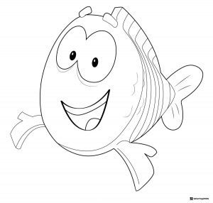 Happy Foot Fish close up coloring page