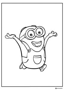Happy Minion with open arms coloring sheet
