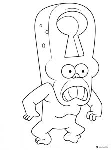 Head shaped Keyhole Coloring Page