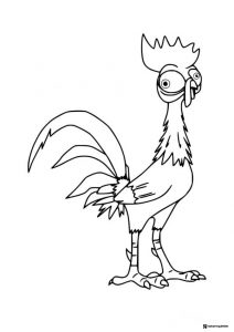 Heihei the Rooster Coloring Page 1