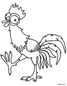 Heihei the Rooster Coloring Page Standing