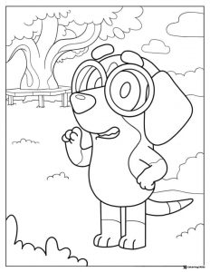 Honey Character Coloring Page Wearing Large Round Glasses