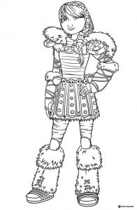 How to Train Your Dragon coloring page of Astrid