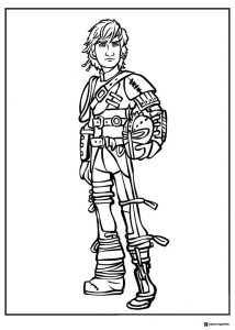 How to Train Your Dragon coloring page of Hiccup