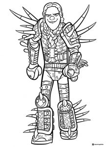 How to Train Your Dragon coloring page of Ruffnut in armor