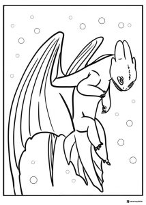 How to Train Your Dragon coloring page of Toothless descending