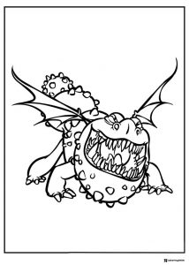 How to Train Your Dragon coloring page of a Monstrous Nightmare