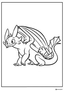 How to Train Your Dragon coloring page of a baby dragon